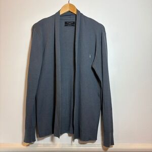 AllSaints Mode Merino Wool Open Front Cardigan Men's Medium Shawl Collar READ